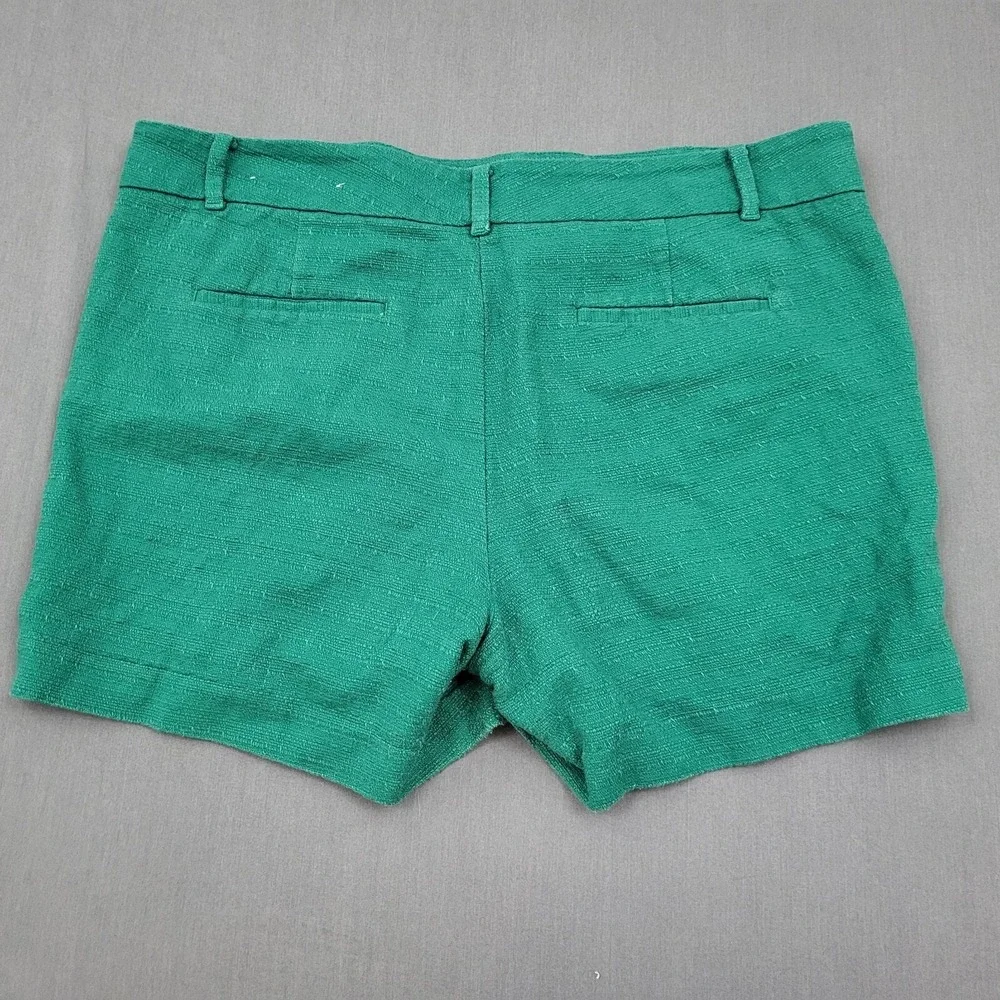 Ann Taylor Emerald Green Textured Cotton Shorts‎ Womens 14 Dressy Summer 468289